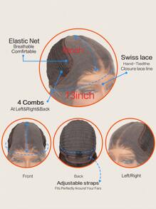 13x6 Lace Front Wig With Baby Hair, 30 Inch Super Long Wavy Curly Synthetic Fiber Wig, Heat Resistant Synthetic Fiber Wig, Elastic Cap, Suitable For Daily Wear, High Quality Natural Beautiful Soft Synthetic Fiber Wig For Women, Halloween (Multi-Color) - Multicolor - View 10