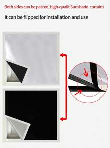 1 件白色遮光粘贴式自粘窗帘，遮阳，隔热，无需钻孔安装，2025 年新款