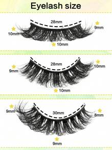 9pcs/Box Russian DD Curl Mixed Style False Eyelashes, Thick & Fluffy Curly Faux Mink Cat Eye Lashes, Suitable For Women To Lift And Lengthen Eyes, Makeup