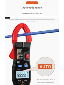 1 Juego de Kit de Amperímetro de Pinza Multímetro, Pinza Amperimétrica de 4000 Recuentos, Capacitor, NCV, Diodo, Resistor, Zumbador (Alta Corriente de 600A) Esencial para Electricistas, Regalo Adecuado para Hombres en el Día del Padre y el Día de San Valentín - Multicolor - Ver 3