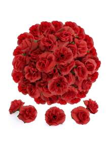 MEHELANY 50/25/9pcs/Pack Burgundy Artificial Rose Heads, Realistic Touch, 1.57 Inch Small Fake Silk Rose Decor Crafts, Suitable For Wedding Centerpieces, Bridal Shower Gifts, Home Decor, DIY Wedding Wreaths, Weddings, Birthday Cake Decorations, DIY Flower Walls, Photo Album & Frame Decorations