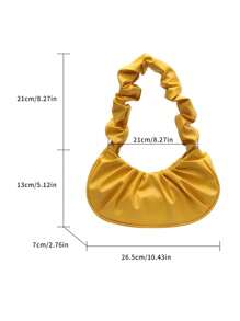 Nuevo bolso de mujer de moda en forma de media luna, personalizado, plegable y portátil, de estilo de red de colores, bolso de hombro en color amarillo mantequilla de moda para mujeres