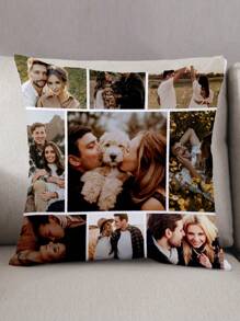 1pc Customizable Double-Sided Printed Pillow Case, Personalized Pattern DIY Pillow Case, Birthday Gift - Beige - View 2