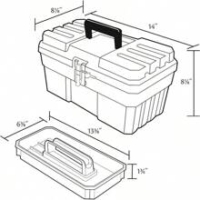 caja de herramientas de almacenamiento de suministros de arte de plástico de 14 pulgadas, semitransparente - Por supuesto - Ver 3