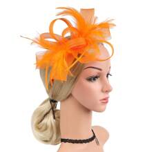 1pc Flower Feather Hair Accessory, Vintage Bridal Headpiece With Face Covering Net For Women's Party Gathering, Elegant Decoration Hat