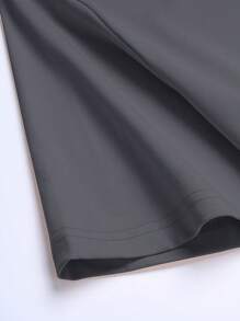 男士时尚印花宽松短袖T恤 | 优雅设计 | 夏季必备 | 轻松搭配，展现你的风格，2000年代风格 - 深灰色 - 查看 6