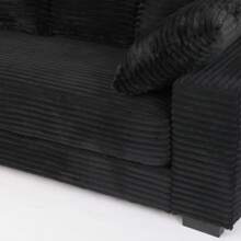 LUCKHAO 108.6" Corduroy Modular Sectional Sofa With Ottoman & Storage, Modern Deep-Seat L-Shaped Sectional With 8 Pillows, Cloud-Like Couch For Living Room, Apartment, Or Office - 黑色 - 查看 7