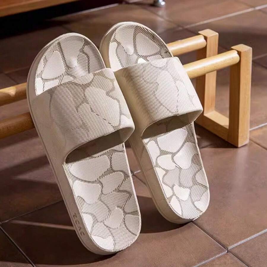 女士柔软拖鞋，舒适室内家居拖鞋，情侣浴室淋浴防滑软底户外拖鞋，夏季 - 淺咖 - 查看 1
