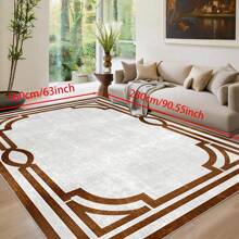 [Crystal Fleece 700g/㎡ Dotted Bottom 5mm Thickness] European-Style Living Room Bedroom Carpet, Washable, Non-Slip, Stain-Resistant Backing, Suitable For Bedroom, Dining Room, Kitchen, Office, Entrance, Living Room, Farmhouse Decoration, Indoor & Outdoor