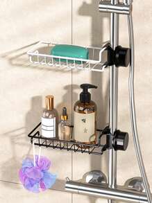 1/2pcs Faucet Stand With Sponge Holder, Soap And Brush Tray - Height And Direction Adjustable, Perfect For Bathroom And Shower Storage Of Towels And Shampoo, Bathroom Accessories - Multicolor - View 12