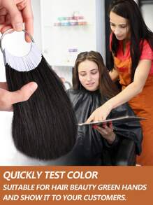 Real Hair Color Swatches Straight Hair Extensions, For Color Testing, Suitable For Dyeing Tests, Professional Hairdressing Accessories, 30pcs/Set, Hair Bundle Testing, Natural Black #613 #4 - Multicolor - View 11