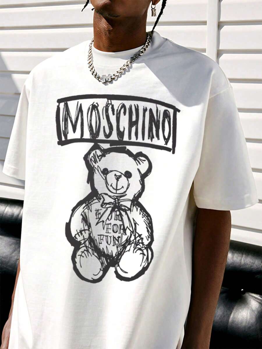 Camiseta de hombre Teddy Bear T-Shirt Algodón 220g - Blanco - Ver 1