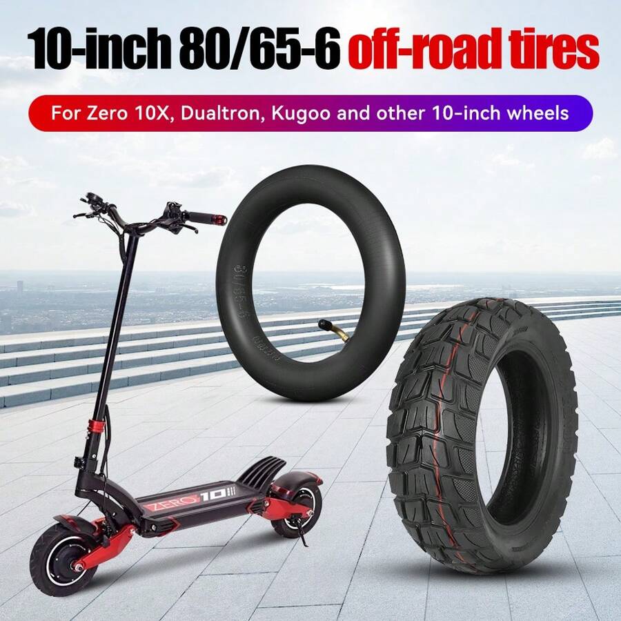 10 Inch 80/65-6 Off-Road Vacuum Tire, Thicker Inner And Outer Tire Replacement Accessories Suitable For Zero 10X Dualtron Kugoo M4