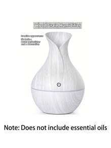 USB Humidifier Set (Includes 2 Bottles Of Essential Oils), Wooden Grain Creative Humidifier, Essential Oils Add Fragrance, Valentine's Day Gift