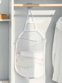 1pc/Set Foldable Wardrobe Hanging Underwear Storage Bag, Collapsible Storage Basket, Space-Saving Retractable Wall-Mounted Storage Basket For Bathroom Accessories, Underwear, Laundry, And Miscellaneous Items, Random Mesh Bag Included