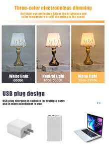 铝合金装饰USB台灯卧室床头书房民宿LED小夜灯布艺铁艺卧室氛围床头灯创意台灯床头柜装饰无级调光