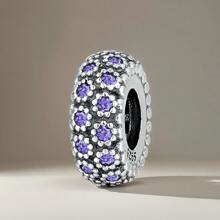 Cuentas espaciadoras de flor diminuta de circonita en plata esterlina, componentes DIY para pulseras