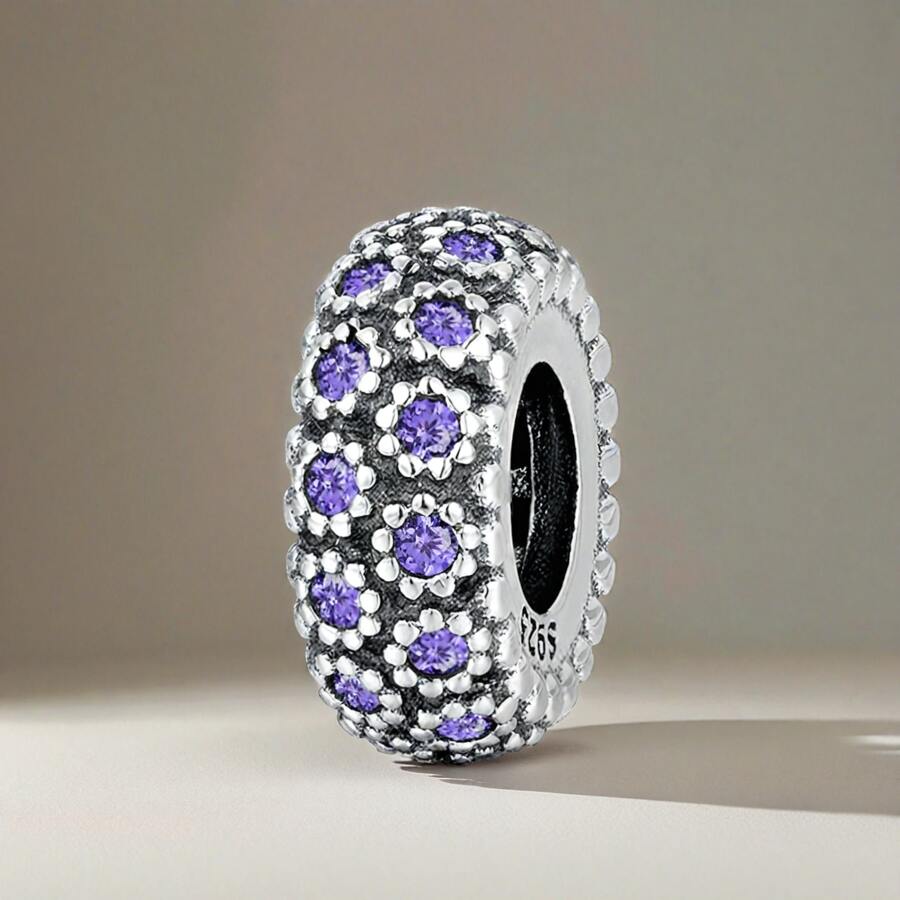 Cuentas espaciadoras de flor diminuta de circonita en plata esterlina, componentes DIY para pulseras