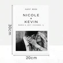 Wedding Guest Book, Vertical Wedding Book, Photo Wedding Book, Personalized With Alphabet Name, Hardcover Wedding Guest Book, Wedding Guestbook, Personalized Eucalyptus Wedding Guestbook, Wedding Memory Book, Wedding Scrapbook, Wedding Book, Single-Sided Customized Wedding Book, 36 Pages Wedding Book,Wedding Essentials - White - View 5