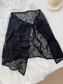 1 件装臀部窗帘女士折叠裙，个性化多功能遮盖裙，系带蕾丝围裙 - 彩色 - 查看 4