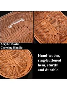 1 个 Faradabiao 葡萄藤面包篮，带透明亚克力盖 - 耐用、可清洗的食物托盘，用于盛放甜点和水果 - 非常适合厨房、野餐和家庭展示