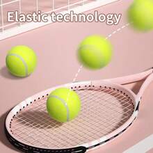 1 bola de tênis personalizada, personalizada com nome, presente de Natal/aniversário, alta elasticidade para treinamento e jogo de iniciantes, bola de massagem para animais de estimação, brinquedo de mastigar, acessório de tênis com logotipo personalizado, suprimentos para animais de estimação para alívio do estresse