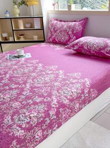 3 件套芦荟棉质活力印花柔和面料床笠床罩带 2 件枕套 - 鴻運 - 查看 2