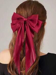 6 Pcs Silky Satin Bow Hair Accessories, Women's Large Hair Clips Girls Hair Accessories Hair Clips Bows Beautiful