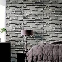 1 Rollo de papel pintado autoadhesivo con efecto de piedra y ladrillo, papel pintado de vinilo PVC desprendible para decoración del fondo de pared de la sala de estar del hogar