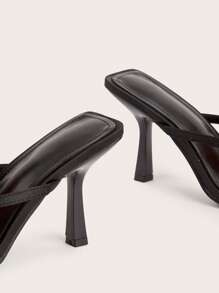 Satin Flower Peep Toe High Heel Sandals, Black, Perfect For Travel & Beach In Spring/Summer