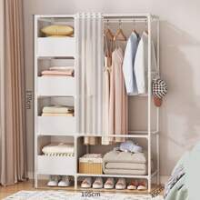 Armoire de chambre pratique et élégante, Porte-vêtements sur pied, Porte-vêtements robuste, Armoire de luxe à haute capacité, Armoire de rangement de vêtements à assemblage facile, Vêtements, Pantalons, Couette, Disponible en plusieurs tailles et styles, Grande capacité et assemblage facile