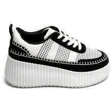 Women's Urban Lace-Up Platform Sneakers - Black - View 2