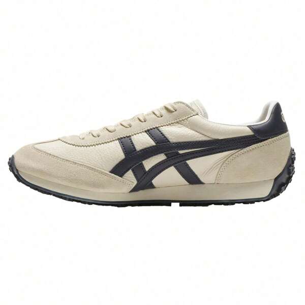 Onitsuka Tiger Edr 78 Tênis retrô de couro e sintético, calçados casuais leves e duráveis de cano baixo, unissex, bege e azul