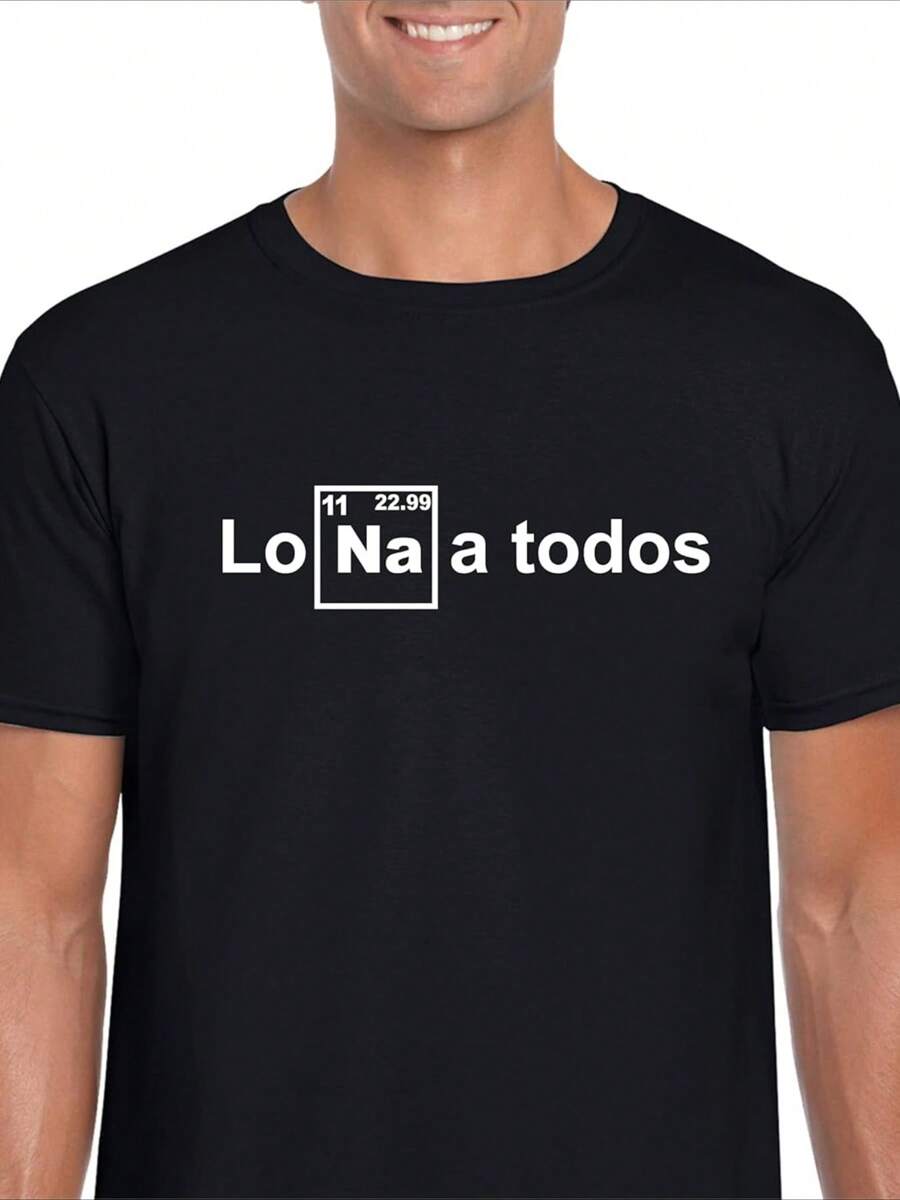 Playera Los Sodio A Todos (Los Odio A Todos)Camiseta de Hombre 1Pcs 220g 100% Algodón Impresión Digital con Letras Enigmas - Negro - Ver 1
