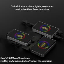 Fuallwin BY961M 黑色智能盒子，带 Carplay、双蓝牙兼容空中鼠标和蓝牙通话、内置音频/视频播放器、USB A 端口、双 5G WiFi - 灰色 - 查看 3