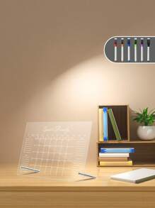 1pc Desktop Display Weekly/Monthly Planner Whiteboard, Reusable Dry Erase Board For Home Use, Memo Reminder Handwritten Message Board - Multicolor - View 10