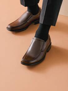 Men's Dress Loafer Shoes Monk Strap Slip On Loafers - Rust Brown - View 2