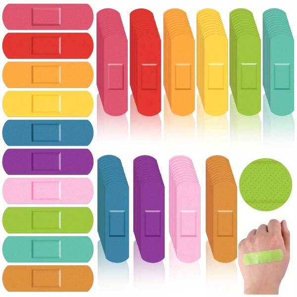 10/40pcs Colorful PE Waterproof Plasters, 10 Colors For Emergency Kit Bag