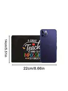 Creative Teacher Letter Printed Linen Handbag With Wallet Makeup Bag, Block Shopping Bag, Teacher Thanks Gift, Women's Linen Large Capacity Handbag. - Multicolor - View 9