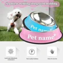 Comedero de acero inoxidable antideslizante personalizado para mascotas, cuenco individual para comida o agua de perros grandes o gatos, con grabado conmemorativo de mascota, suministros para gatos, ornamental, estiloso, de moda, colorido, vintage, lindo, compacto, cachorros, personalizado, único, personalizado, para aniversarios, para cumpleaños