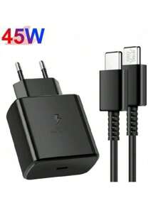 Carregador 45W S20 Fe S21+ S22 S23 Ultra S24 A51 A52S A53 A54 A55 A70 A71Edge Carregador Tipo C Turbo