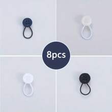 6/8/12 件衣领延长器，衬衫衣领延长器，纽扣延长器，衣领延长器，弹性纽扣延长器 - 彩色 - 查看 17