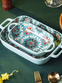 1/2 Bát đựng súp phong cách Bohemian bằng gốm sứ vẽ tay, bát đựng salad, đĩa đặc biệt, bát đựng mì, bát đựng bánh nướng, đồ dùng ăn uống cổ điển thích hợp cho gia đình, tiệc tùng, sử dụng tại nhà hàng, bữa tối gia đình, tiệc sinh nhật, tặng quà, khay nướng vui nhộn - Bát nướng Bohemian - Xem 1