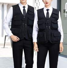 Chaleco casual para hombre, para trabajo al aire última intervensión, safari, pesca, viajes, fotos, cargo, con múltiples bolsillos,Chaleco de verano para hombre al aire última intervensión, trabajo, safari, pesca, viajes, carga,Chaleco de trabajo con cierre de malla transpirable, chaleco de trabajo para hombre, chaleco de trabajo al aire última intervensión, multibolsillo, chaleco táctico de secado rápido - Negro - Ver 4