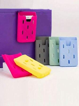 1 件装硅胶穿孔沙滩包带手机支架适用于存放手机、移动电源、口红、梳子、钥匙、眼镜等个人物品冬季女士礼物