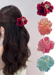 1pc Dried Rose Flower Hair Clip Claw For Women, Cute And Elegant Hair Accessories Suitable For Daily Use