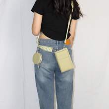 Women's Modern Minimalist Pu Leather Shoulder Crossbody Bag Large Capacity Stylish Multipurpose Pouch Wallet Purse Wallet Phone Bag For Women - Green - View 5