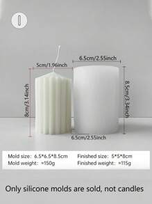 Striped Cylinder Silicone Candle Molds - DIY Handmade Geometric Spire Aromatherapy Candles For Home & Table Decor Gifts Birthday Graduation