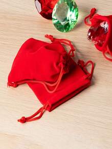 10/50pcs Red Gift Bag With Tie For Wedding Party, Red Suspender Storage Bag 2.75x3.54 Inches And 3.54x4.72 Inches Sizes - Red Gift Bag - View 4