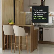 Isla Cocina Con Encimera Y Mostrador Madesa Ágata 120cm Color Marrón/Crema - Marrón y Crema - Ver 7